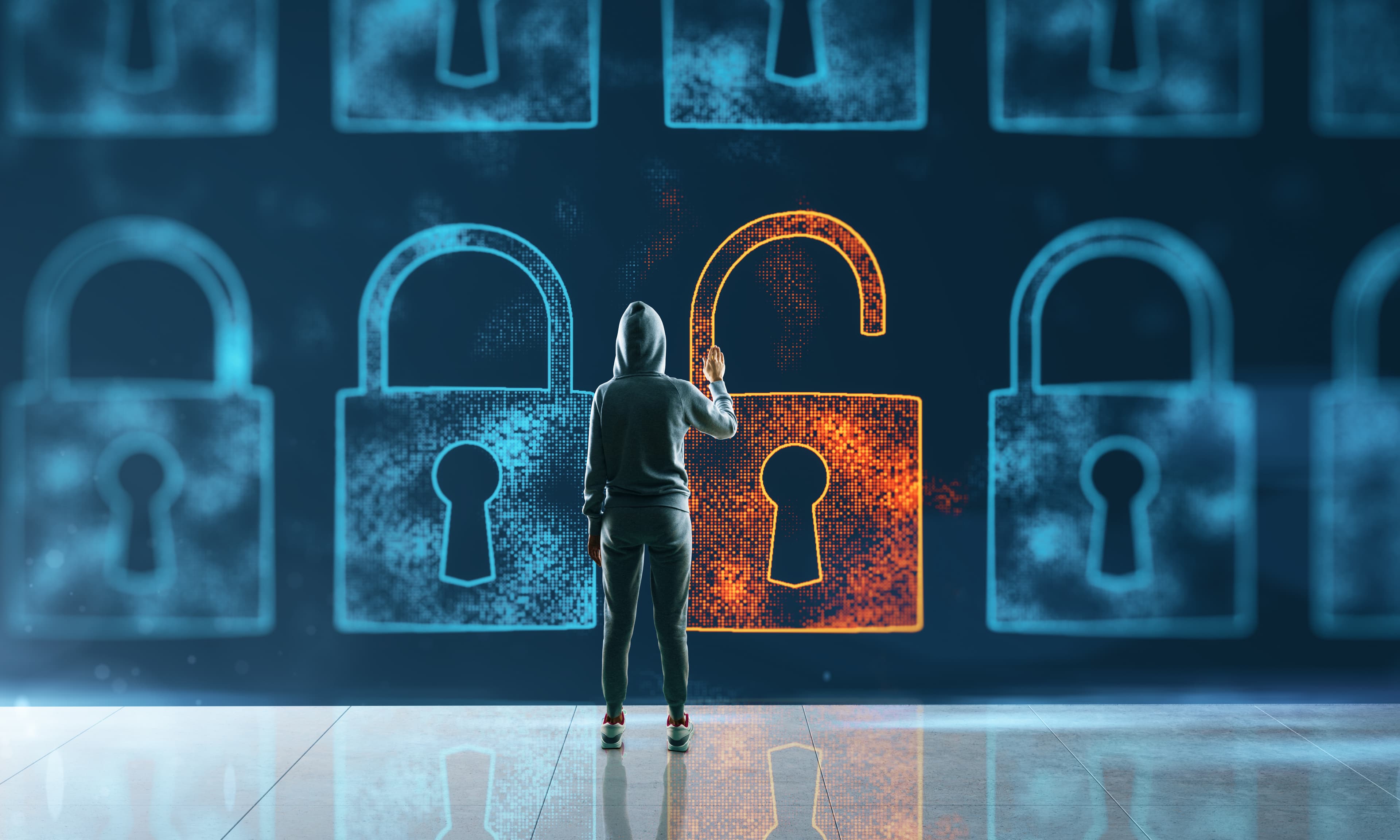 Reviewing access controls and identity protection on a laptop and phone